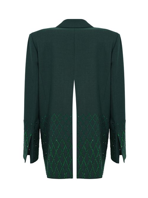 Blazer oversize Laser Game con strass Verde PINKO | 105410 A2POV88